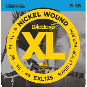 D'Addario EXL125 Nickel Wound, 09-46, Super Lt Top / Reg Btm