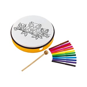 NINO5OW. Håndtromme ABS 10'' m. Motivskinn, Gul